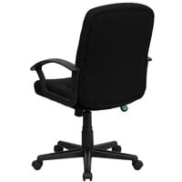 Flash Furniture GO-ST-6-BK-GG Mid-Back Black Fabric Office Chair with Nylon Arms