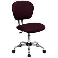 Flash Furniture H-2376-F-BY-GG Mid-Back Burgundy Mesh Office Chair with Chrome Base