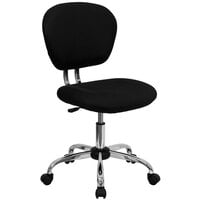 Flash Furniture H-2376-F-BK-GG Mid-Back Black Mesh Office Chair with Chrome Base