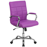 Flash Furniture GO-2240-PUR-GG Mid-Back Purple Quilted Vinyl Office Chair