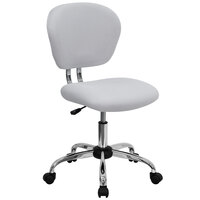 Flash Furniture H-2376-F-WHT-GG Mid-Back White Mesh Office Chair with Chrome Base