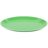 GET OP-1080-AP Settlement Oasis 10" x 7 3/4" Apple Green Melamine Oval Coupe Platter with White Trim - 12/Case