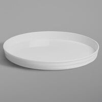 American Metalcraft BL10W Del Mar 10 inch Round White Plastic Stackable Serving Tray / Lid