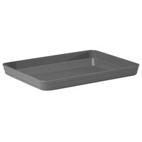 American Metalcraft BL11G Del Mar 11 inch x 8 inch Rectangular Gray Plastic Stackable Serving Tray / Lid