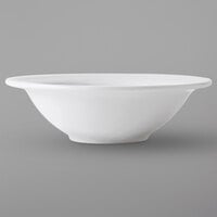 Tuxton FPD-064N Pacifica 10.25 oz. Bright White Embossed Narrow Rim China Grapefruit Bowl / Dish - 36/Case