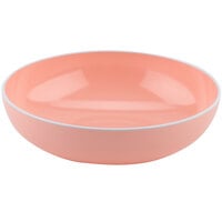 GET B-46-GF Settlement Oasis 1.7 Qt. Grapefruit Pink Melamine Large Serving Bowl with White Trim