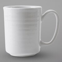 Tuxton FPM-080 Pacifica 8 oz. Bright White Embossed China Mug with Large Handle - 24/Case