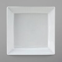 Tuxton FPH-0965 Pacifica 9 3/4" Square Bright White Embossed China Plate - 12/Case