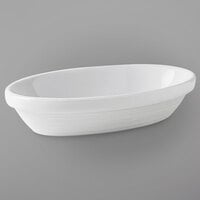Tuxton FPK-0803 Pacifica 8 oz. Bright White Embossed China Nesting Baker Dish - 12/Case