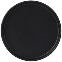 Tuxton VBAS064 TuxTrendz Zion Matte Black 6 1/2 inch Straight-Sided China Plate - 24/Case
