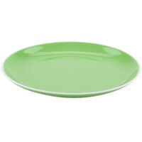 GET BF-950-AP Settlement Oasis 9 1/2" Apple Green Melamine Round Coupe Dinner Plate with White Trim - 24/Case