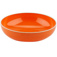GET B-46-TG Settlement Oasis 1.7 Qt. Tangerine Orange Melamine Large Serving Bowl with White Trim