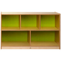 Whitney Brothers CH1330G Whitney Plus Heavy-Duty Wood Children's Cabinet with Electric Lime Back Panels - 48 inch x 14 inch x 30 inch