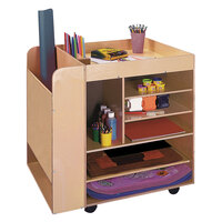 Whitney Brothers WB0285R Children's Wood Rolling Art Cart - 29 3/4 inch x 24 1/2 inch x 33 inch