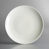 Acopa 9 inch Round Ivory (American White) Coupe Stoneware Plate - 24/Case