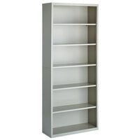 Hirsh 22000 Light Gray 6-Shelf Welded Steel Bookcase - 34 1/2 inch x 13 inch x 82 inch