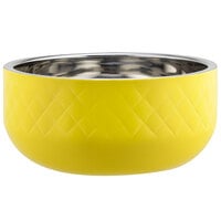 Bon Chef Diamond Collection Cold Wave 10.10 Qt. Yellow Triple Wall Bowl with Cover