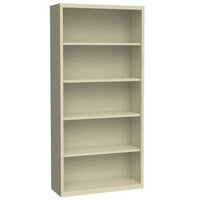 Hirsh 21995 Putty 5-Shelf Welded Steel Bookcase - 34 1/2 inch x 13 inch x 72 inch