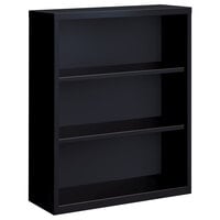 Hirsh 21990 Black 3-Shelf Welded Steel Bookcase - 34 1/2" x 13" x 42"