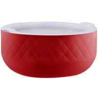 Bon Chef Diamond Collection Cold Wave 10.10 Qt. Red Triple Wall Bowl with Cover