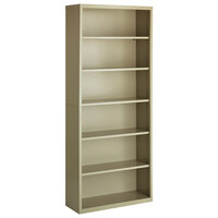 Hirsh 21998 Putty 6-Shelf Welded Steel Bookcase - 34 1/2 inch x 13 inch x 82 inch