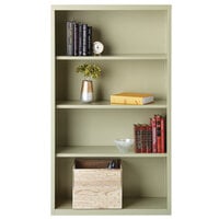 Hirsh 21992 Putty 4-Shelf Welded Steel Bookcase - 34 1/2 inch x 13 inch x 60 inch
