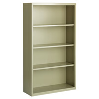 Hirsh 21992 Putty 4-Shelf Welded Steel Bookcase - 34 1/2 inch x 13 inch x 60 inch