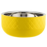 Bon Chef Diamond Collection Cold Wave 3.4 Qt. Yellow Triple Wall Bowl with Cover