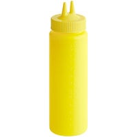 Vollrath 2324C-08 Traex® Color-Mate™ 24 oz. Yellow Twin Tip™ Ridged Wide Mouth Squeeze Bottle