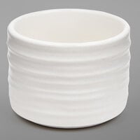 American Metalcraft PCWH2 2 oz. Round White Porcelain Sauce Cup with Ribbed Sides