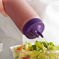Vollrath 2324C-54 Traex® Color-Mate™ 24 oz. Purple Twin Tip™ Ridged Wide Mouth Squeeze Bottle