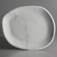 Carlisle 5310237 Ridge 13 inch Marble Melamine Oblong Platter - 6/Case