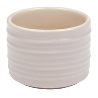 American Metalcraft PCT2 2 oz. Round Taupe Porcelain Sauce Cup with Ribbed Sides
