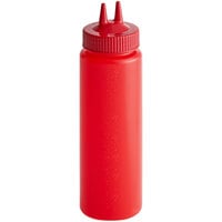 Vollrath 2324C-02 Traex® Color-Mate™ 24 oz. Red Twin Tip™ Wide Mouth Squeeze Bottle