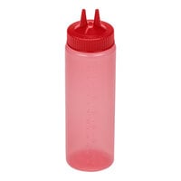 Vollrath Traex® Color-Mate™ 24 oz. Red Twin Tip™ Wide Mouth Squeeze Bottle