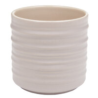 American Metalcraft PCT10 10 oz. Round Taupe Porcelain Fry Cup with Ribbed Sides