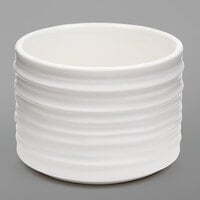 American Metalcraft PCWH4 4 oz. Round White Porcelain Sauce Cup with Ribbed Sides