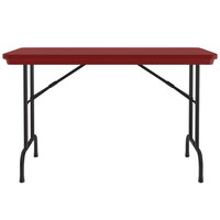 Correll R-Series 24 inch x 48 inch Red Plastic Folding Table