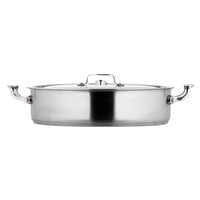 Bon Chef 60030HL Cucina 6 Qt. Stainless Steel Induction Brazier Pan with Hinged Cover