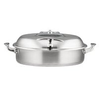 Bon Chef 60030SHL Cucina 6 Qt. Stainless Steel Induction Brazier Pan with Slow Down Hinged Glass Cover