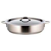 Bon Chef 60032CF-2TONESS Classic Country French Collection 9 Qt. Two Tone Stainless Steel Induction Brazier Pan with Lid