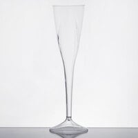 WNA Comet CWSC5 5 oz. 1-Piece Clear Plastic Classicware Champagne Glass - 10/Pack