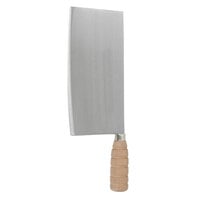 9 1/8 inch Cast Iron Wan Woo Knife / Cleaver with Square Head / Wood Handle