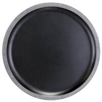 Elite Global Solutions B246080-SLVB Kobe 8 1/4" Black / Silver Round Melamine Bowl Lid / Plate - 6/Case