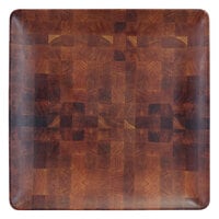 Elite Global Solutions ECO1111SQ-CK Checkered 11" Square Bamboo / Melamine Plate - 6/Case