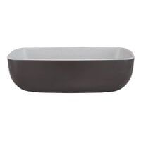 Elite Global Solutions B264105-WS/CH Infinity 2.25 Qt. Rectangular Chocolate / White Speckle Melamine Bowl