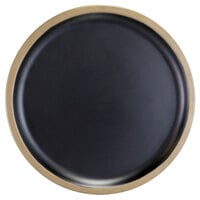 Elite Global Solutions B246080-GLDB Kobe 8 1/4" Black / Gold Round Melamine Bowl Lid / Plate - 6/Case