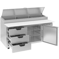 Beverage-Air DPD67HC-3 67 inch 3 Drawer Pizza Prep Table