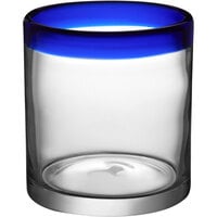 Acopa Tropic 12 oz. Rocks / Old Fashioned Glass with Blue Rim - 12/Case