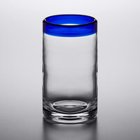 Acopa Tropic 16 oz. Cooler Glass with Blue Rim - 12/Case